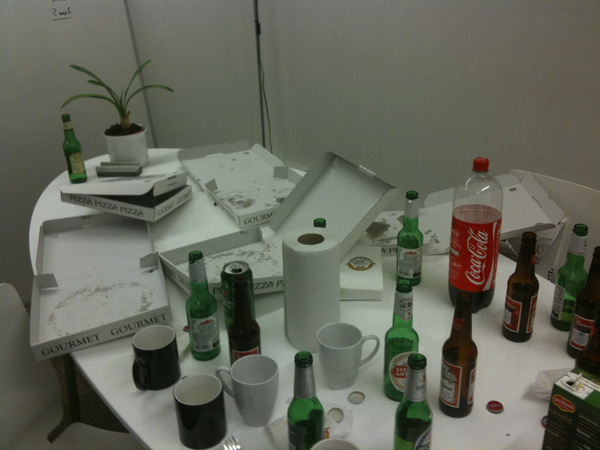 Beer and pizza Beer and pizza
